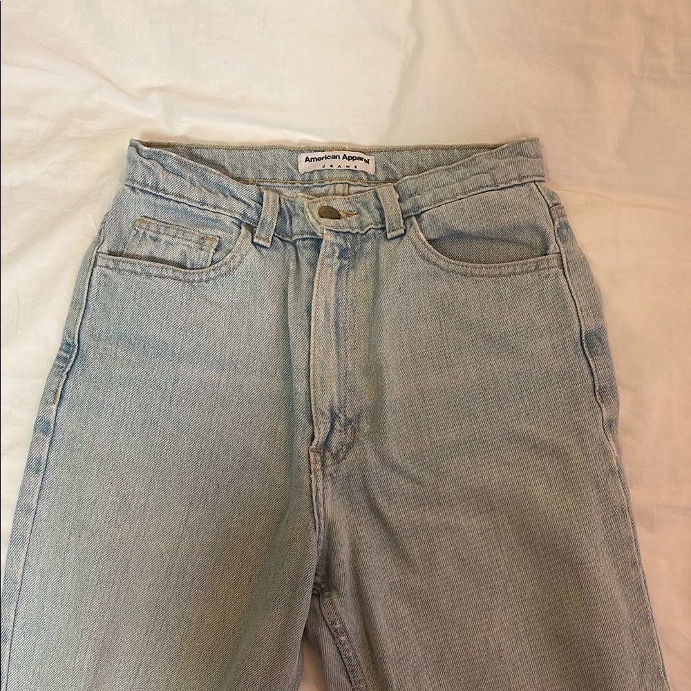 American Apparel Light Blue High Waisted Jeans